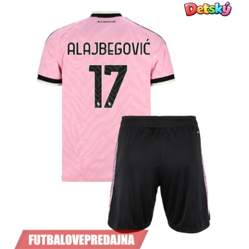 Lacne Dětský Futbalové dres Juventus Kerim Alajbegovic #17 2026-27 Krátky Rukáv - Preč (+ trenírky)